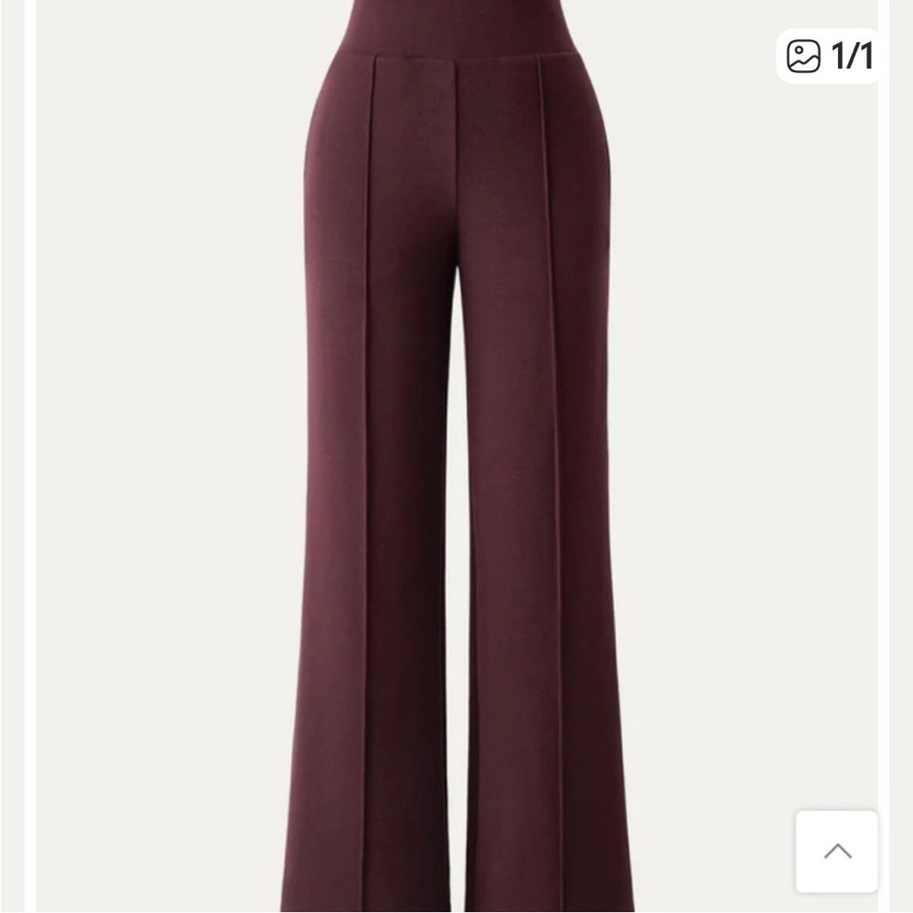 OGL High-Waisted Flare Pants in Deep Burgundy